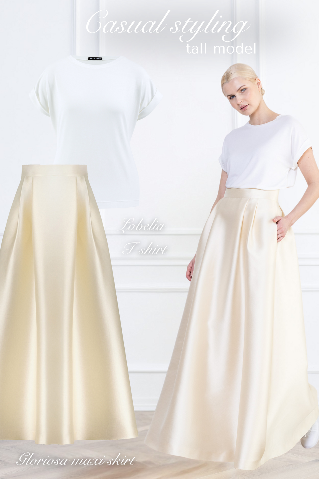 GLORIOSA CHAMPAGNE TEXTURED MAXI SKIRT