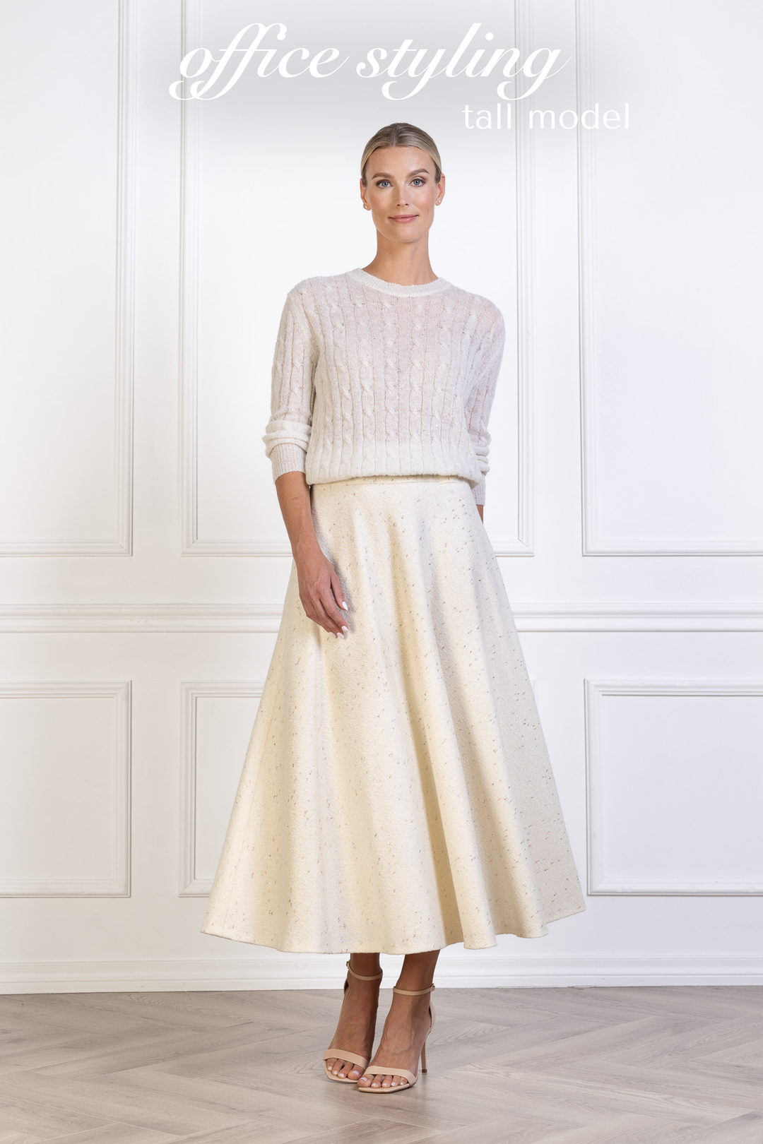 MEDEMIA STONE IVORY CABLE-KNIT ALPACA WOOL BLEND SWEATER