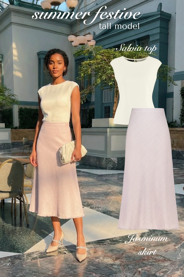 SALVIA IVORY WOOL CREPE BLOUSE