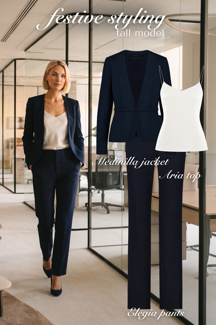 ELEGIA NAVY WOOL CLASSICAL PANTS