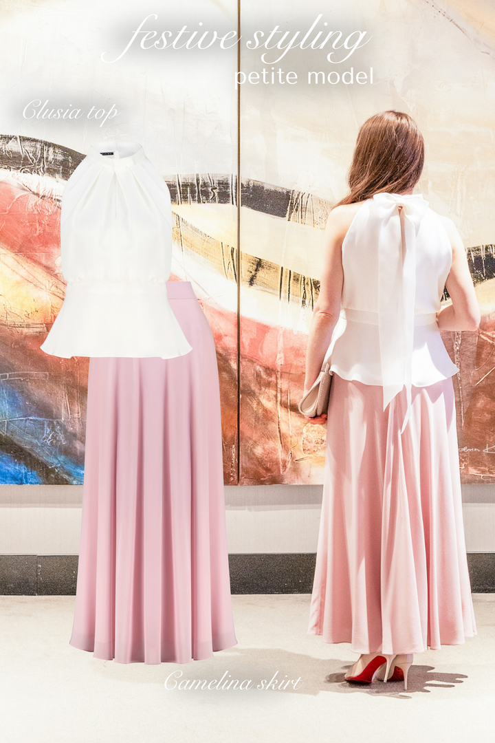 CAMELINA PINK SILK MAXI SKIRT