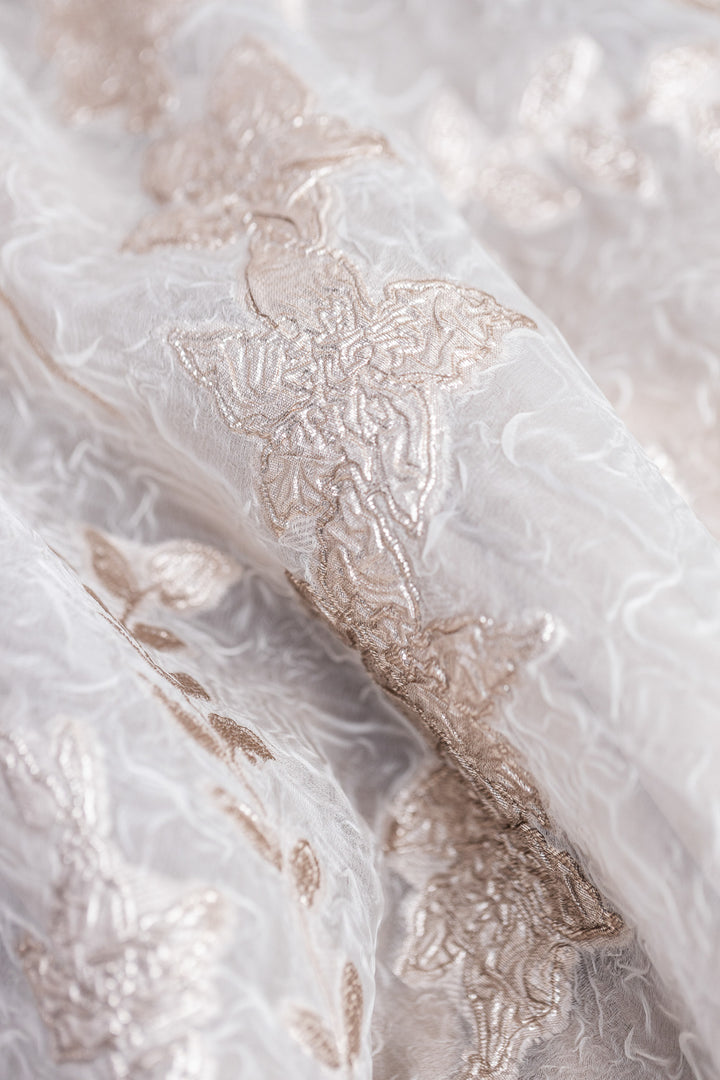 CAMELLIA OFF WHITE AND ROSE GOLD JACQUARD LIGHT JACKET