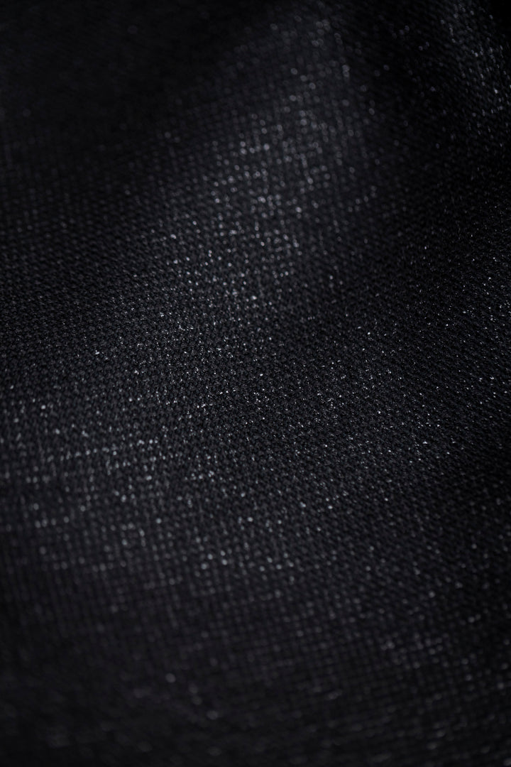 LESSERTIA BLACK SHIMMERING WOOL SILK BLEND JACKET