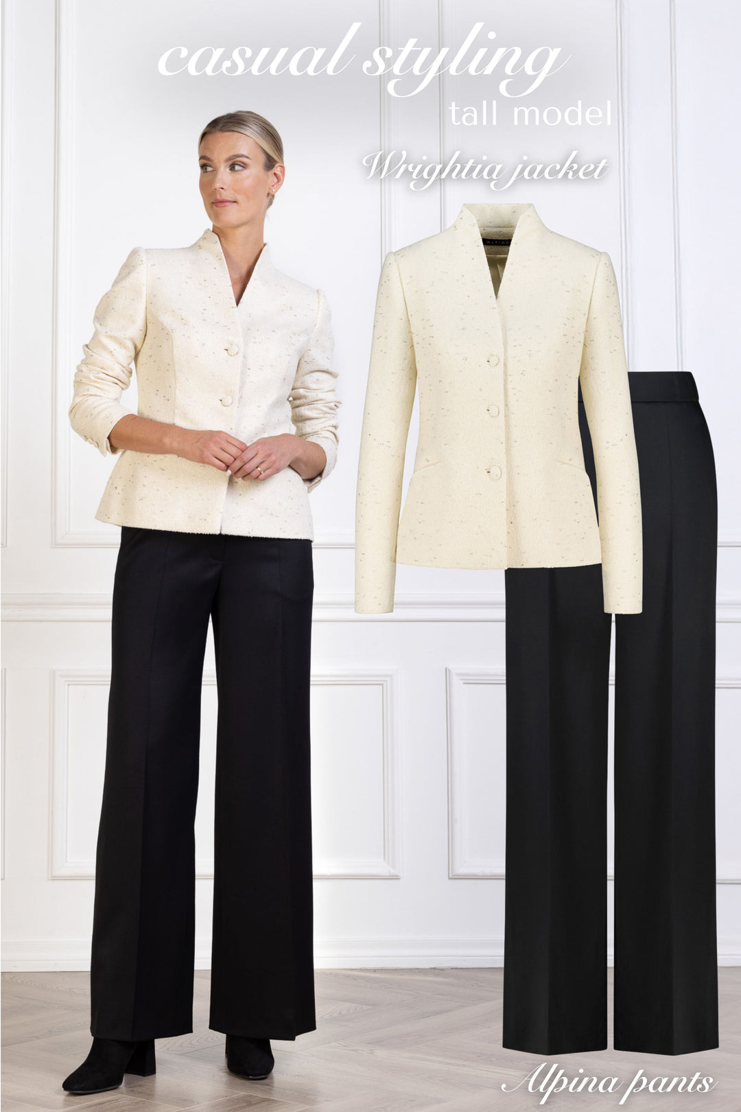 WRIGHTIA CREAM WOOL BLEND JACKET