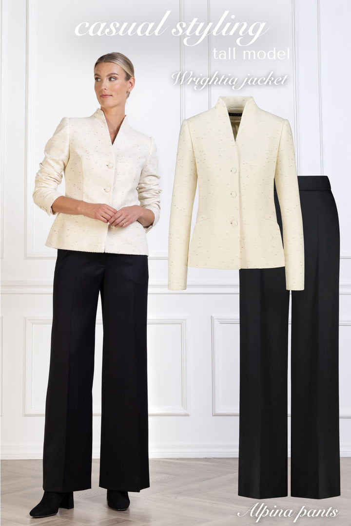 WRIGHTIA CREAM WOOL BLEND JACKET