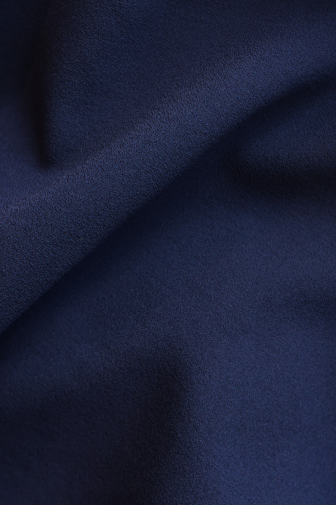 LEGAZPIA DARK BLUE WOOL CREPE KIMONO SLEEVE DRESS