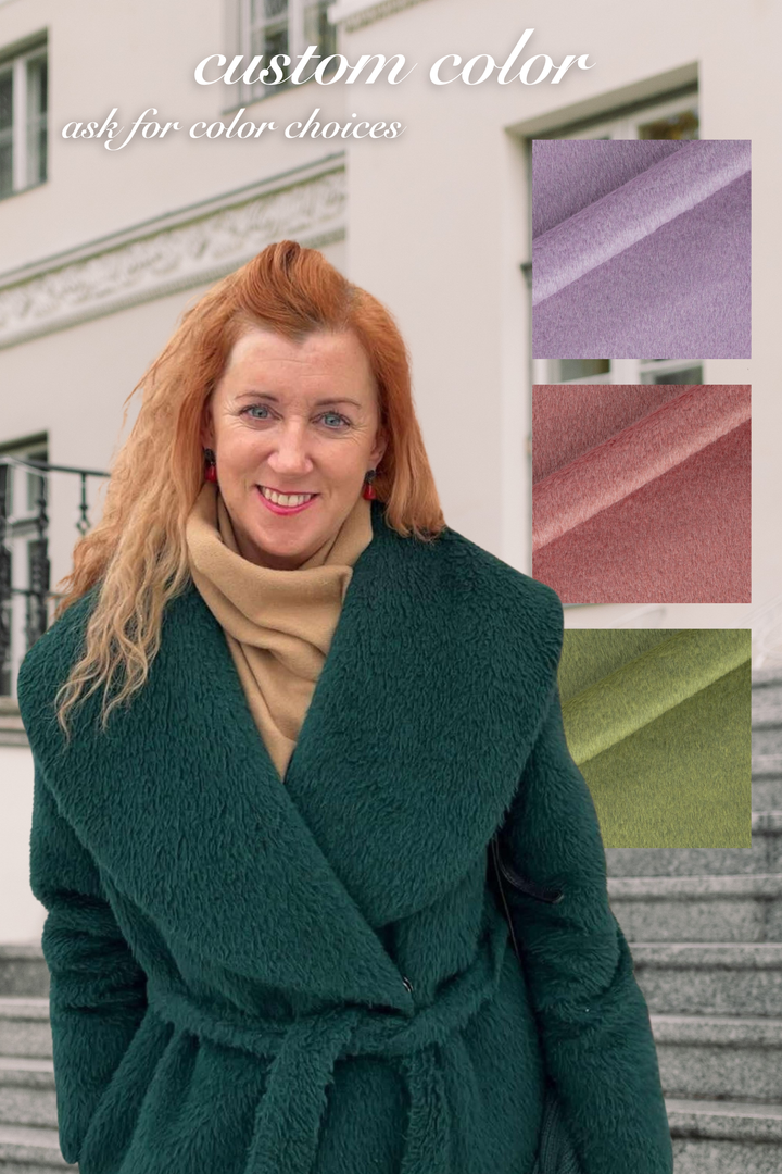 LALLEMANTIA BEIGE OVERSIZED BABY ALPACA BLEND WINTER COAT