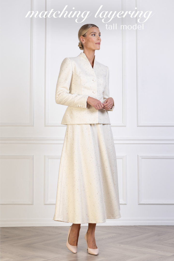 WRIGHTIA CREAM WOOL BLEND JACKET