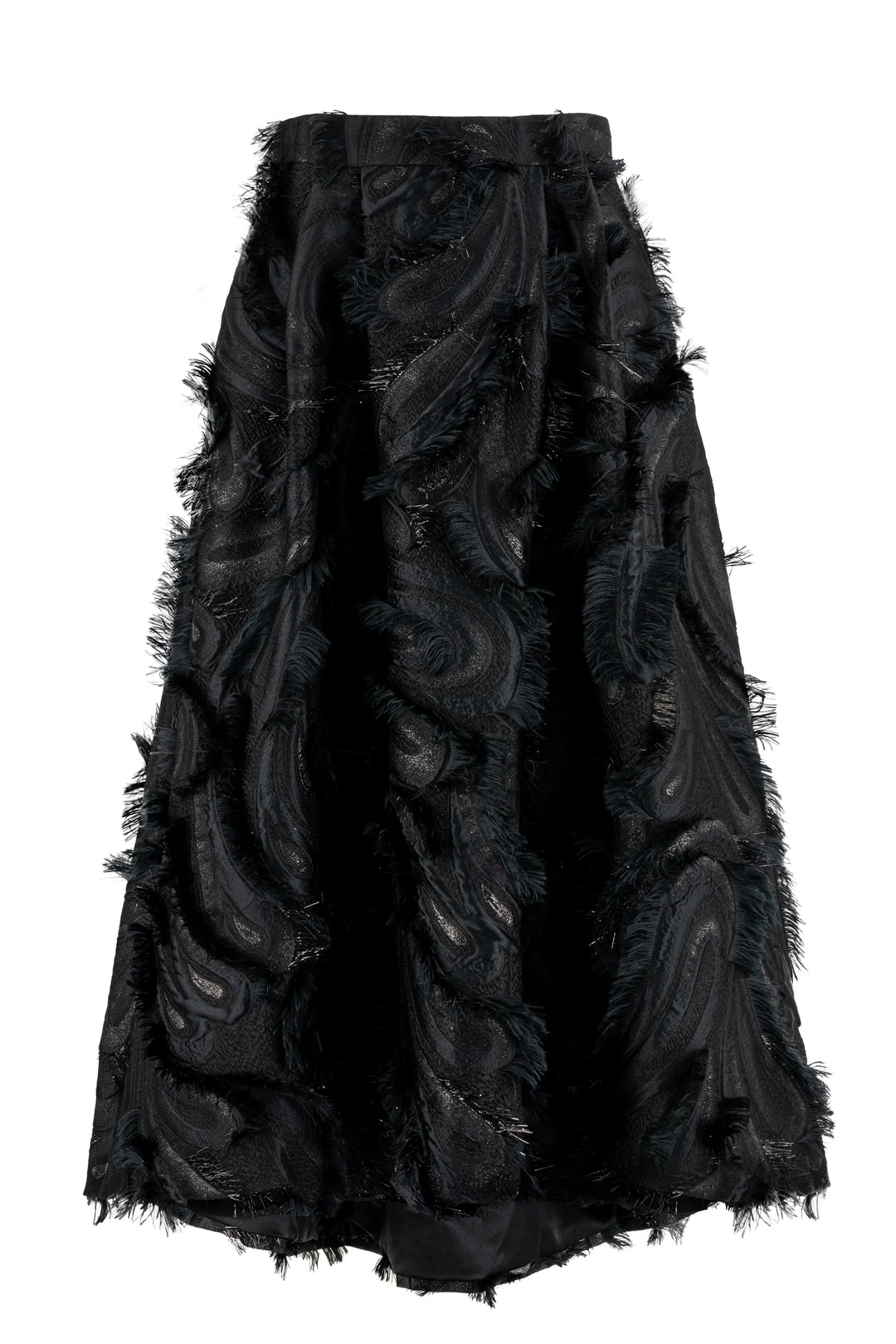 GRACILARIA BLACK JACQUARD BOMBER JACKET & GLORIOSA BLACK JACQUARD MIDI SKIRT