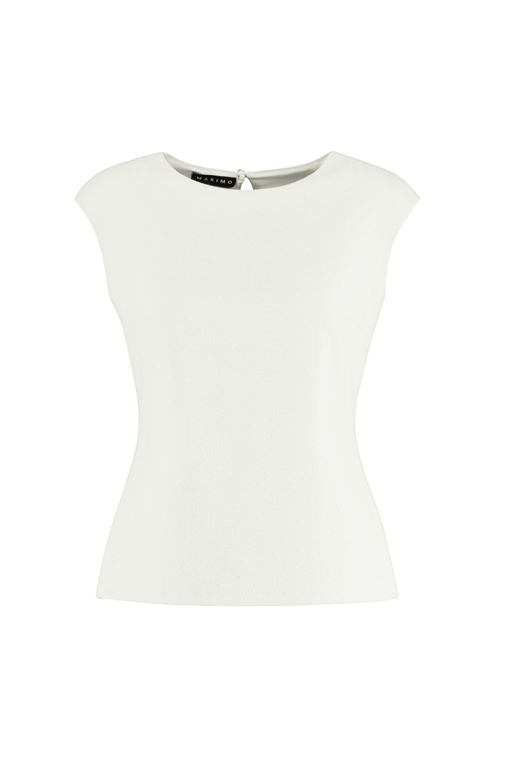 SALVIA IVORY WOOL CREPE BLOUSE