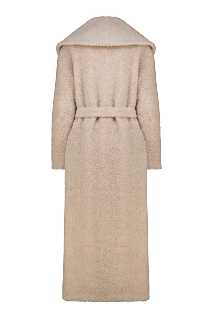 LALLEMANTIA BEIGE OVERSIZED BABY ALPACA BLEND WINTER COAT