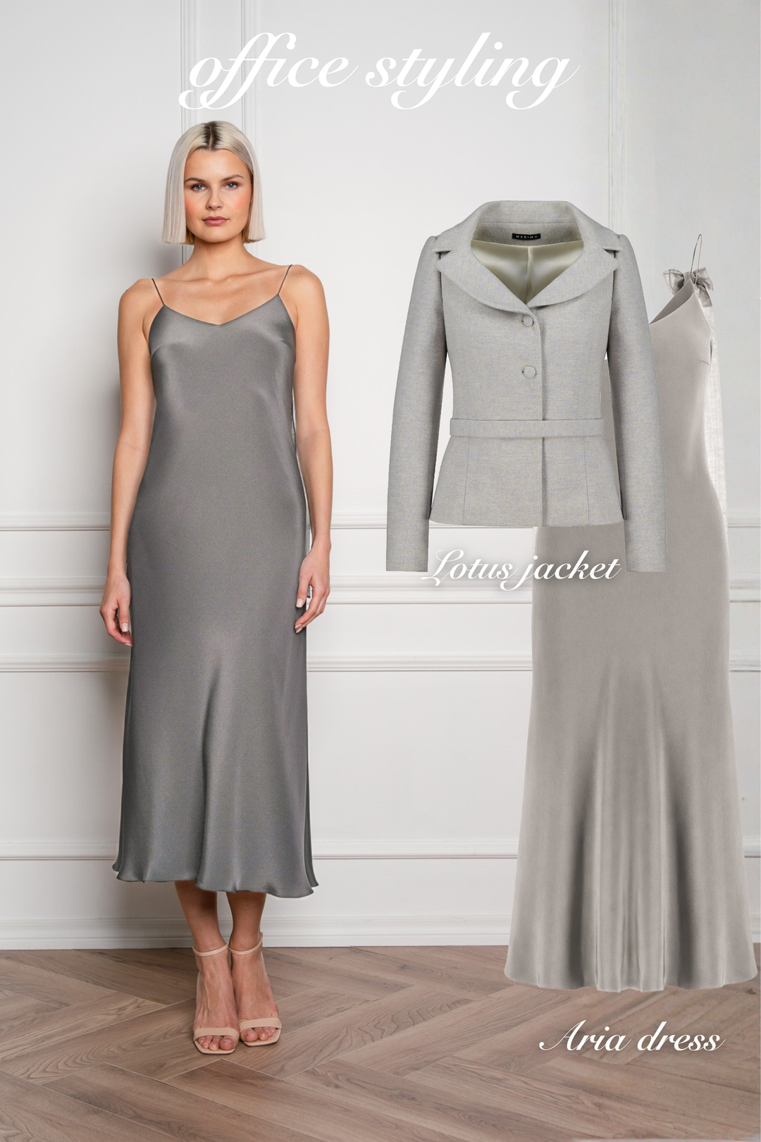LOTUS GRAY WOOL CASHMERE TWEED PEPLUM JACKET
