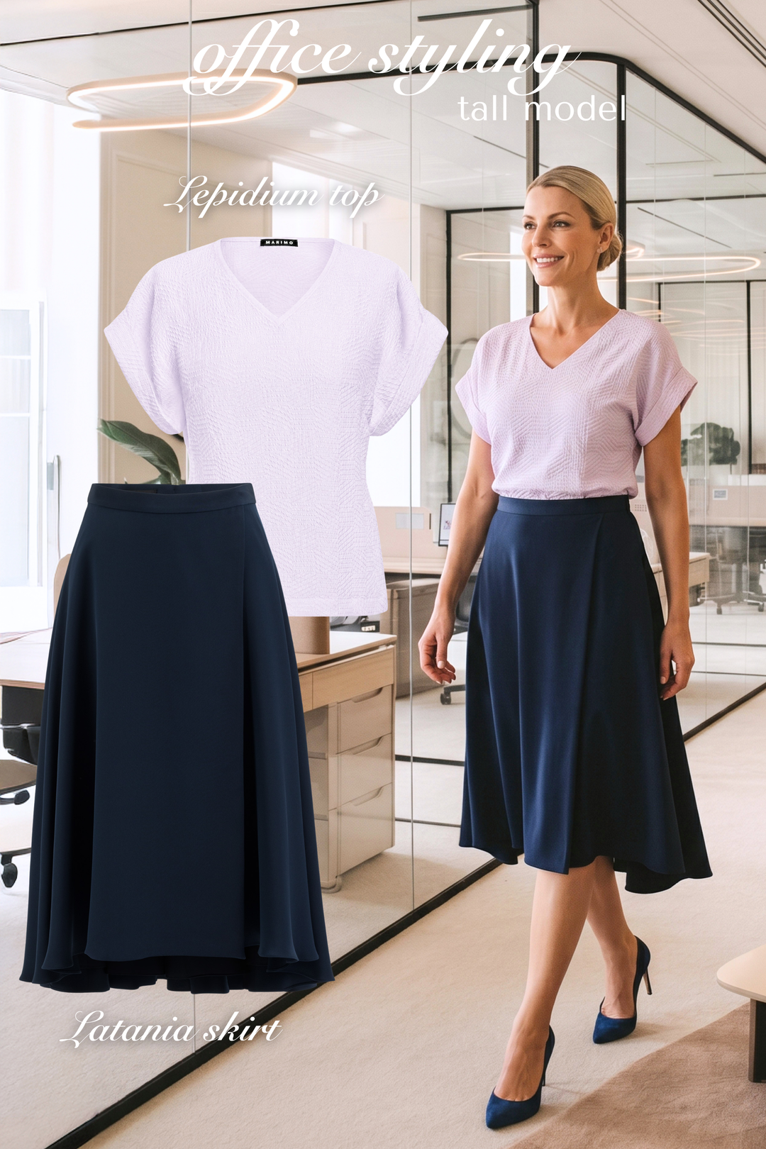 LEPIDIUM LAVENDER SILK JAQUARD V-NECK TOP