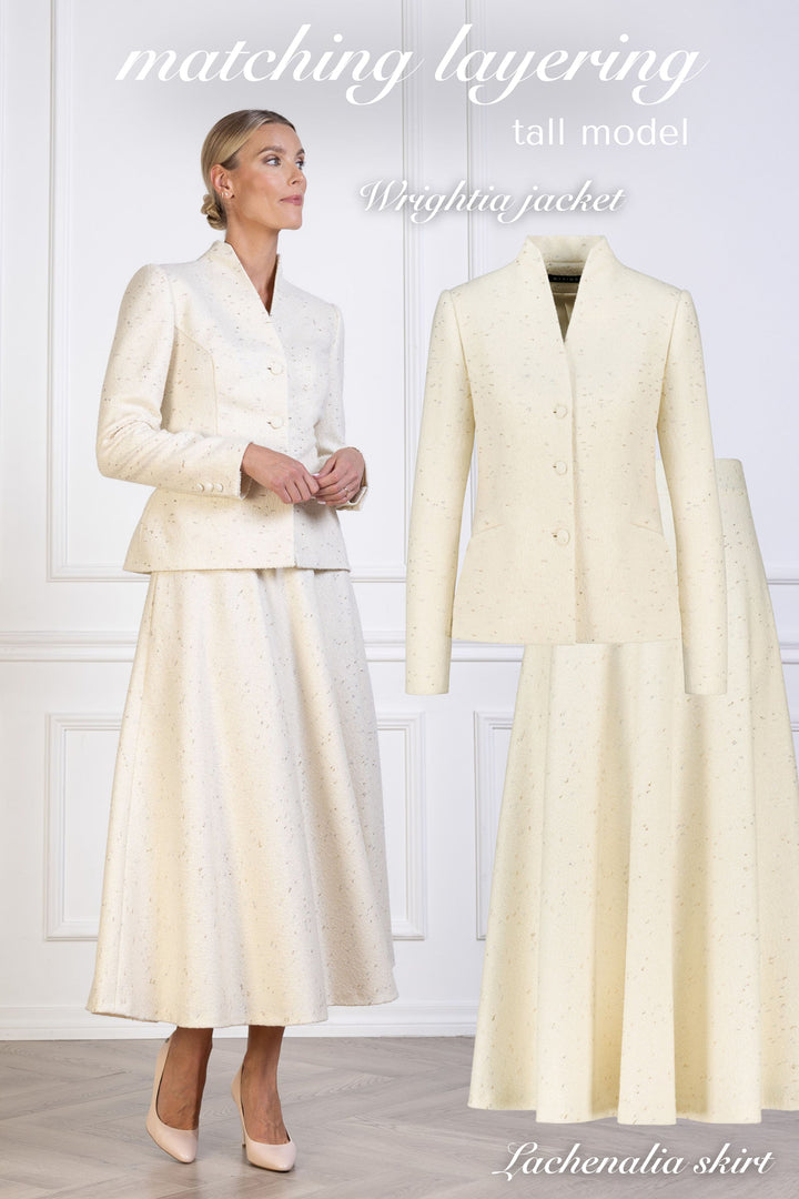 WRIGHTIA CREAM WOOL BLEND JACKET