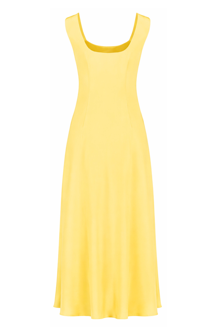 ALOCASIA PRIMROSE YELLOW SILK SLIP DRESS