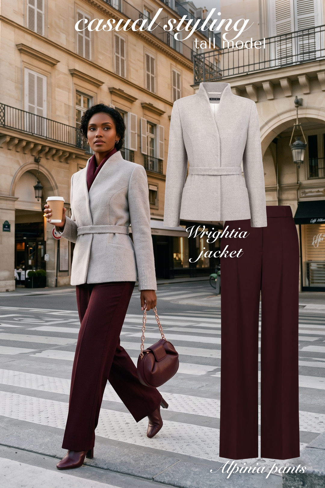 WRIGHTIA PALE BEIGE ALPACA WOOL BLEND JACKET WITH CRYSTAL EMBROIDERY