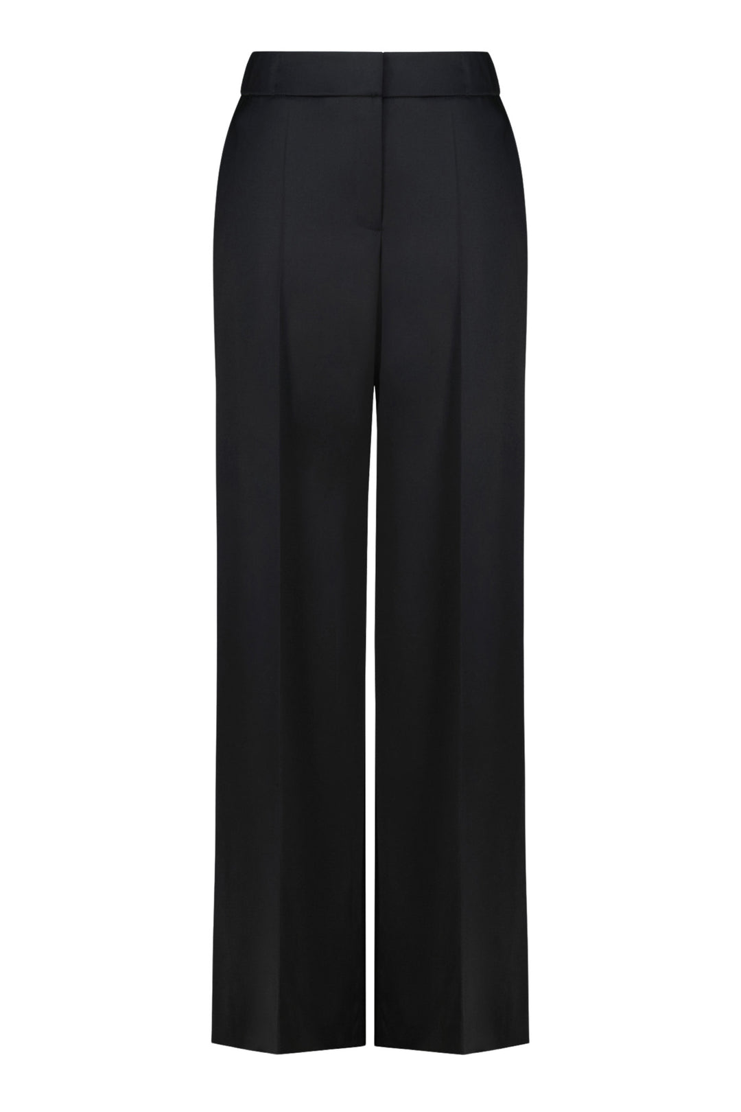 ALPINIA BLACK FINE WOOL WIDE-LEG SUIT PANTS