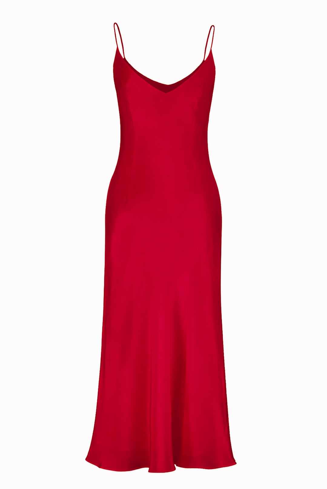 ARIA RED SILK SLIP DRESS