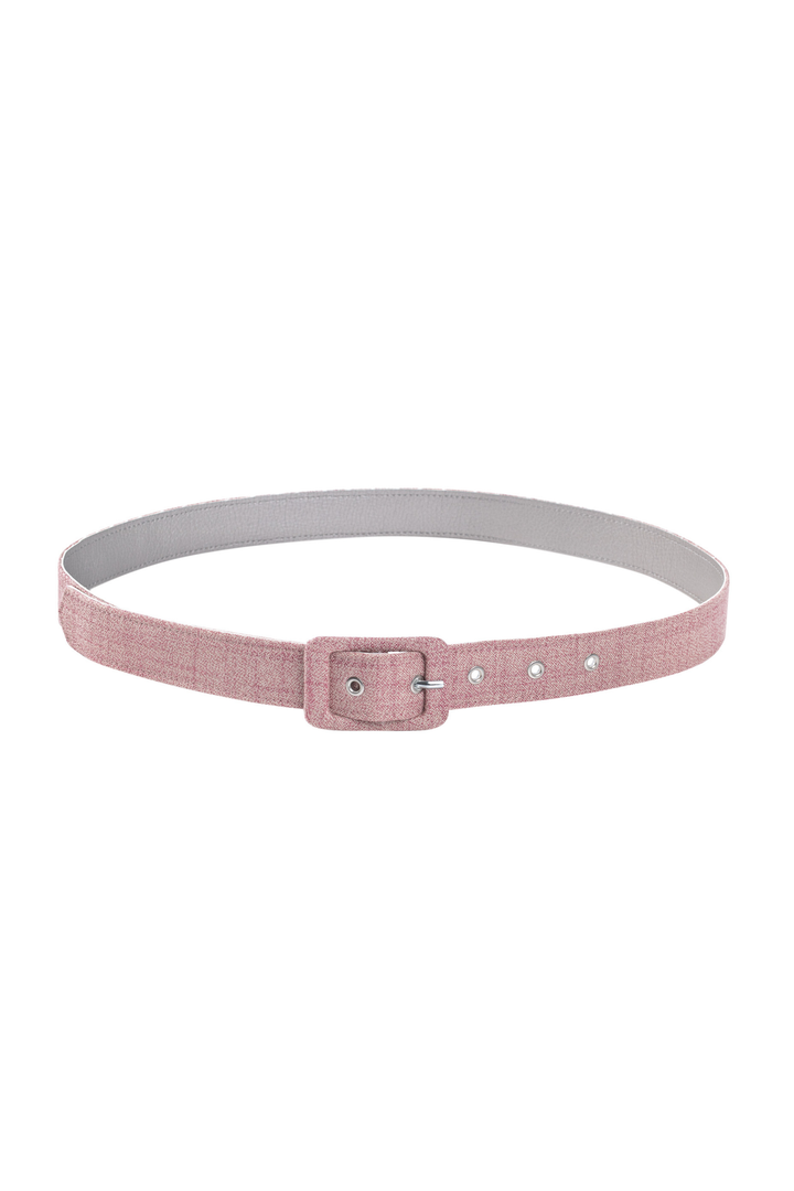 NARROW DUSTY PINK BAMBOO FABRIC COVERED BELT