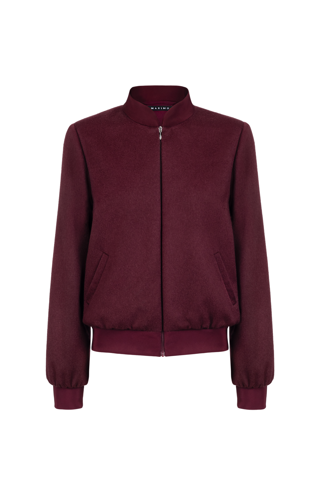 JASIONE BURGUNDY CASHMERE BOMBER JACKET