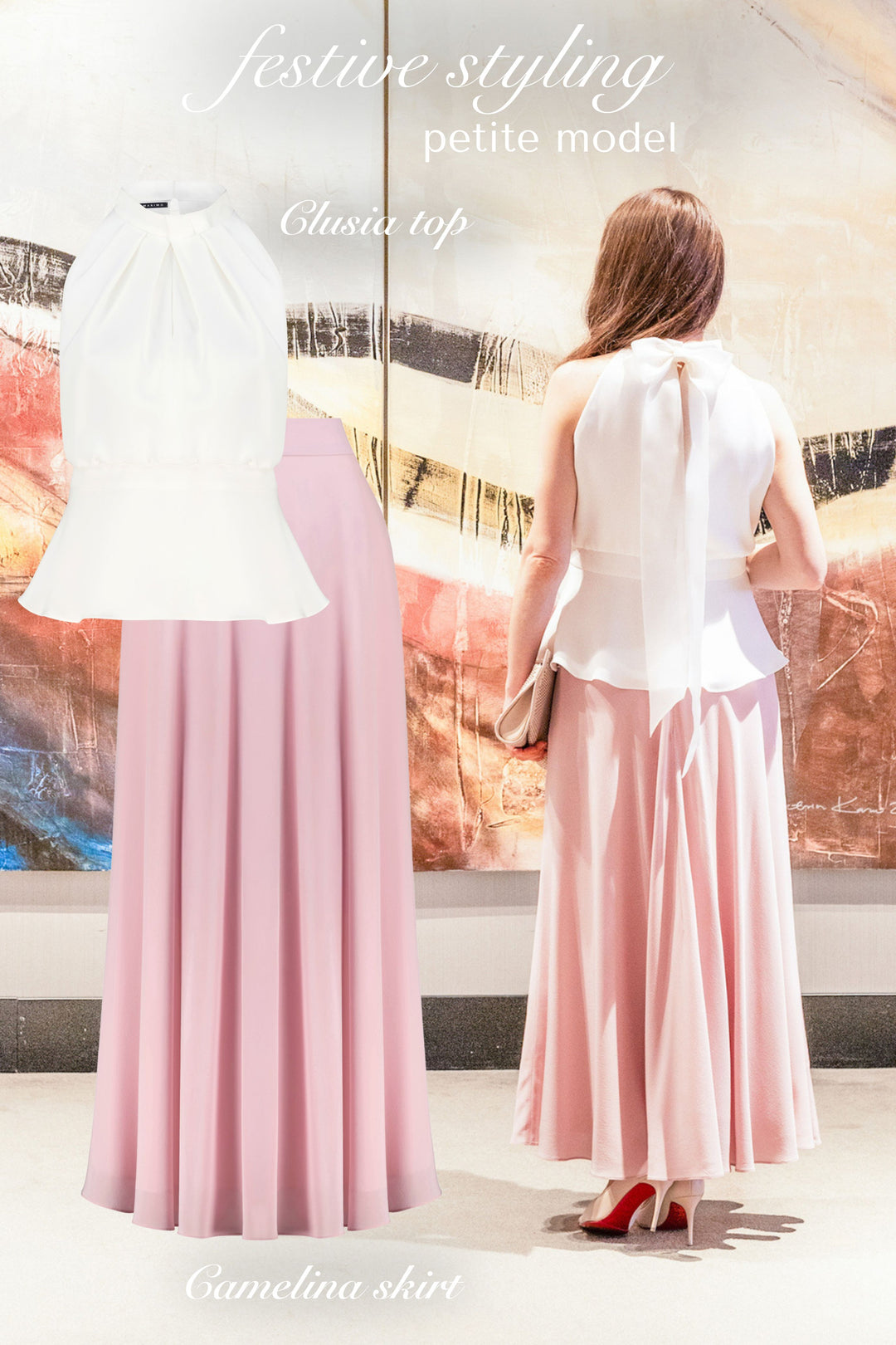 CAMELINA PINK SILK MAXI SKIRT