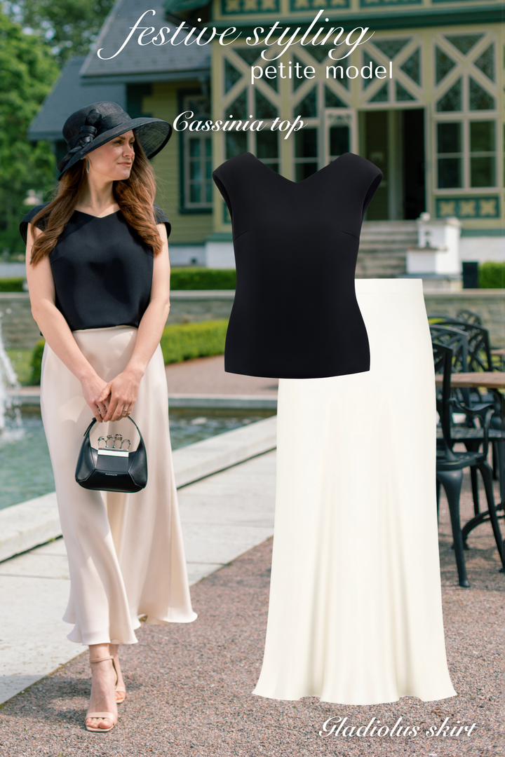 GLADIOLUS CREAM SILK SLIP SKIRT