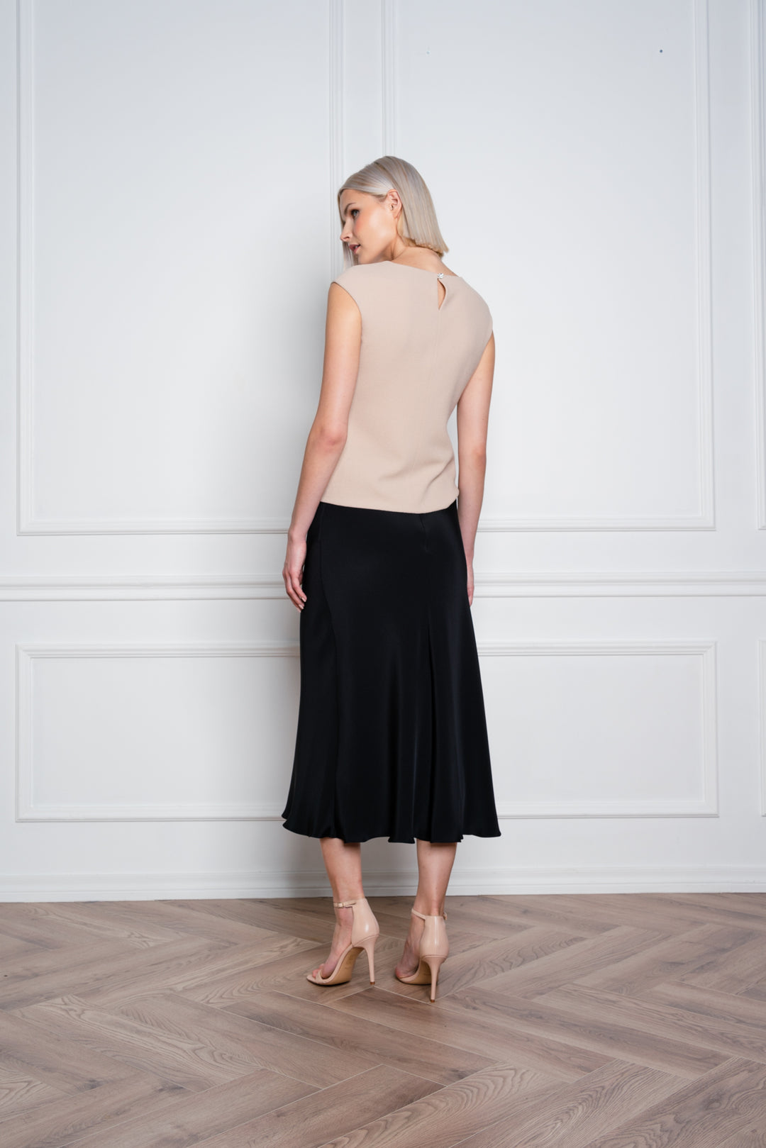 GLADIOLUS BLACK SILK SLIP SKIRT