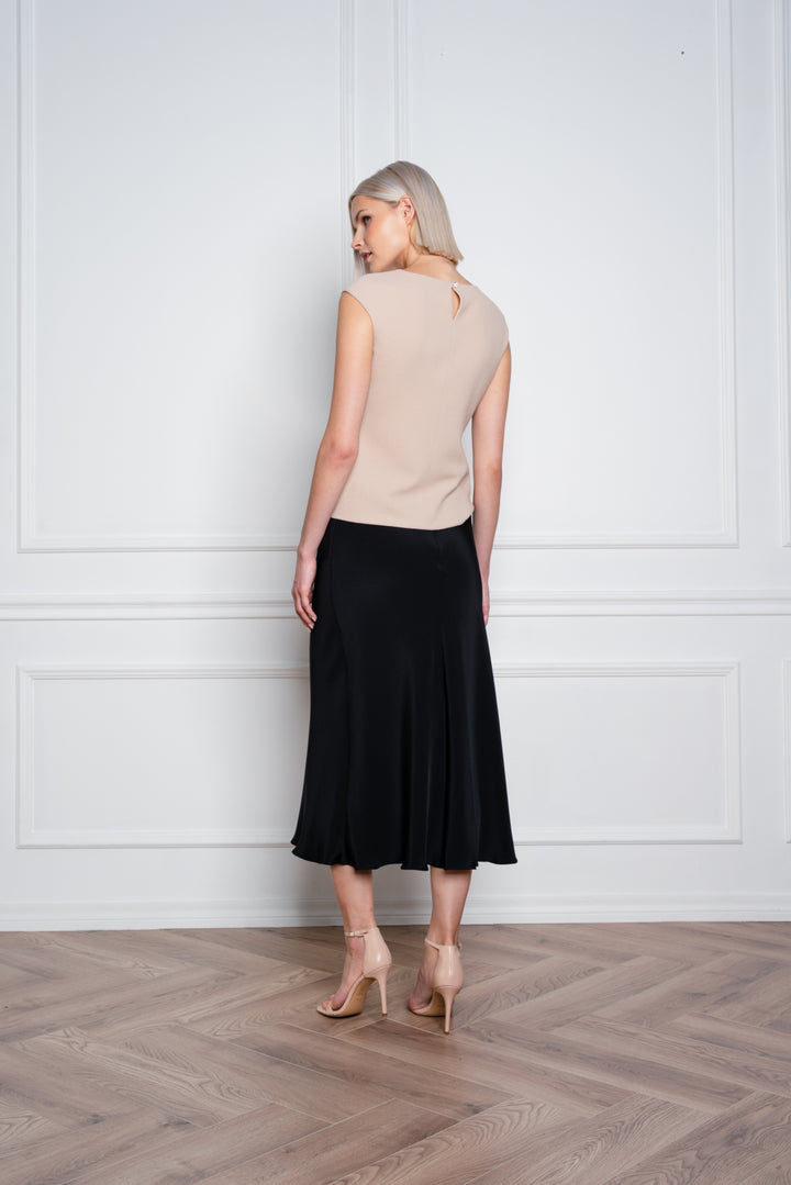 GLADIOLUS BLACK SILK SLIP SKIRT