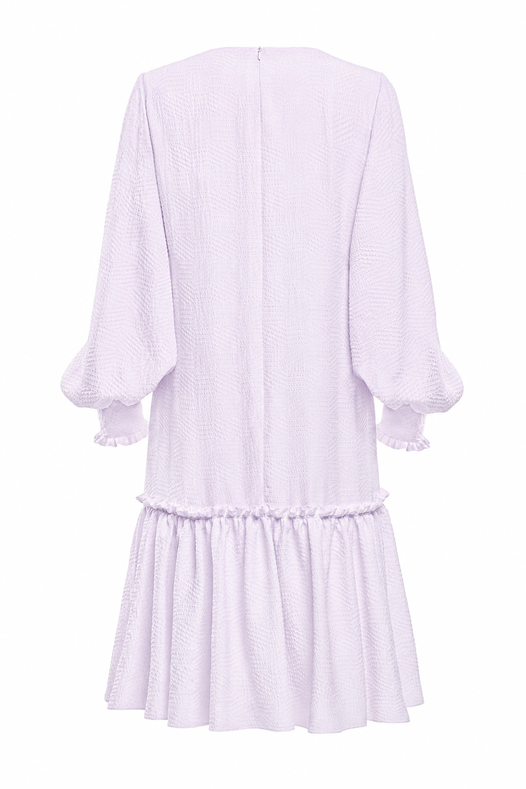 DAPHNE LAVENDER SILK JACQUARD DRESS WITH SLEEVES