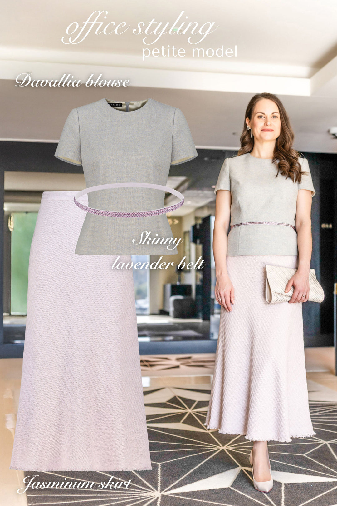 DAVALLIA GRAY WOOL-CASHMERE TWEED BLOUSE