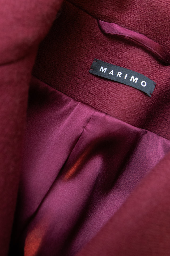 EPISCIA DEEP RED DOUBLE WOOL FLANNEL COAT