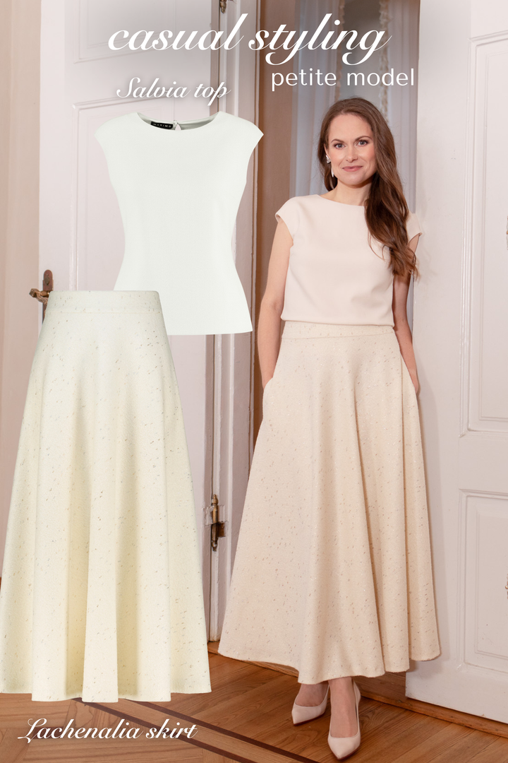 SALVIA IVORY WOOL CREPE BLOUSE