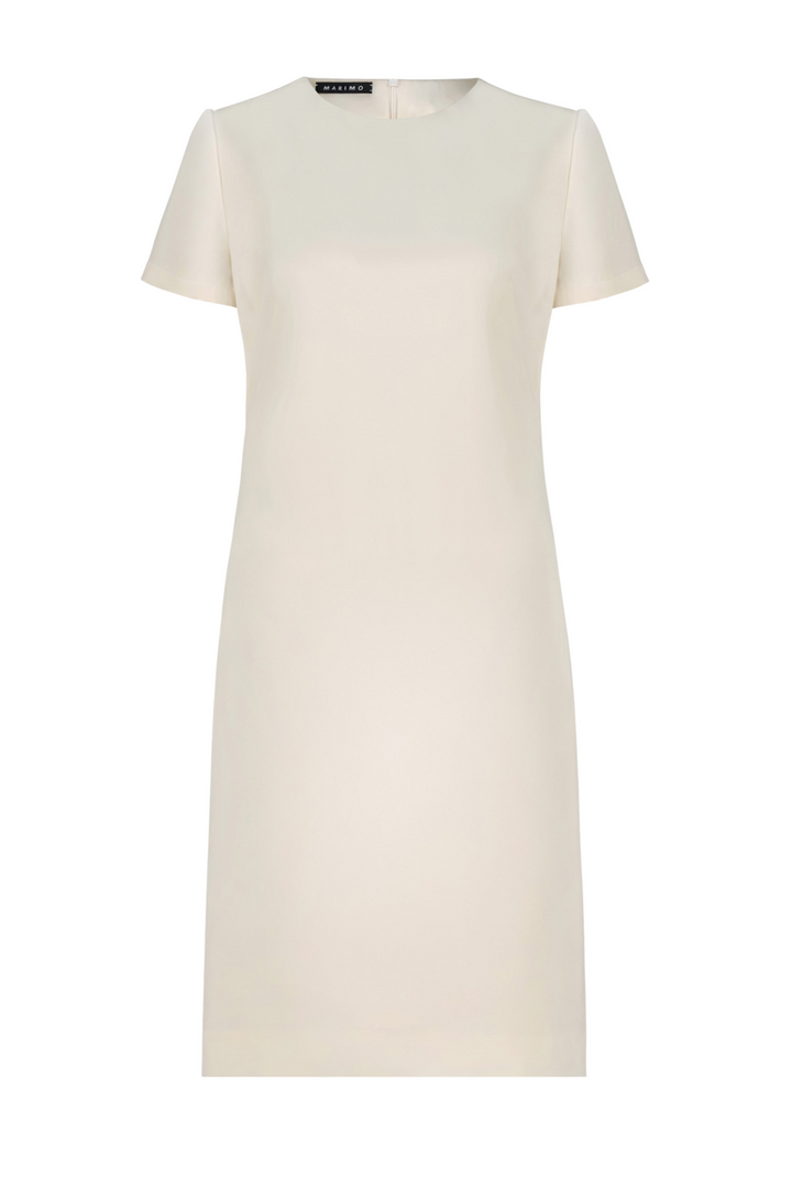 GARDENIA CREAM SILK T-SHIRT DRESS WITH BOW DETAIL