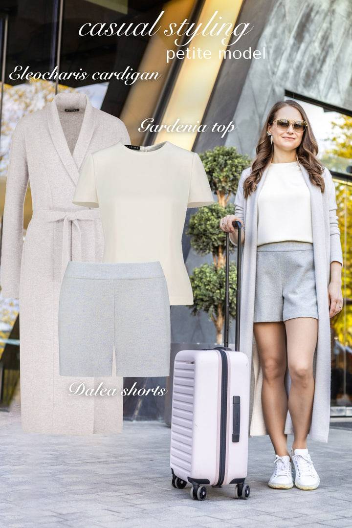 ELEOCHARIS LONG PALE BEIGE CASHMERE CARDIGAN