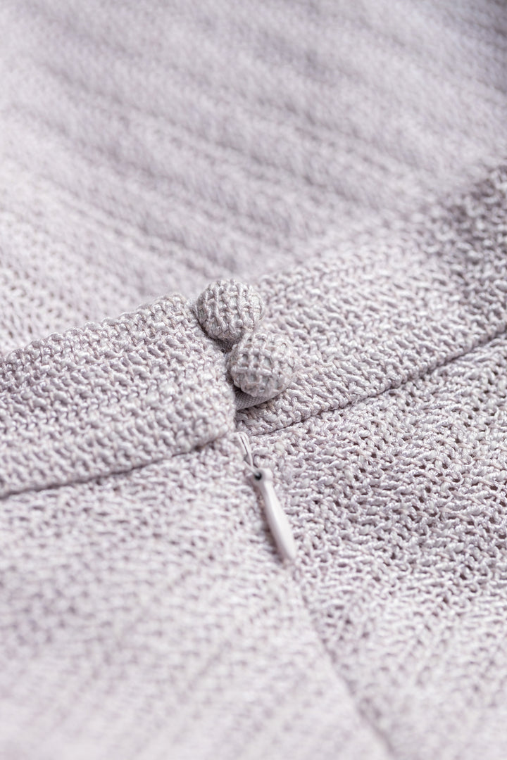 JASMINUM PALE LAVENDER TEXTURED WOOL-SILK MIDI SKIRT