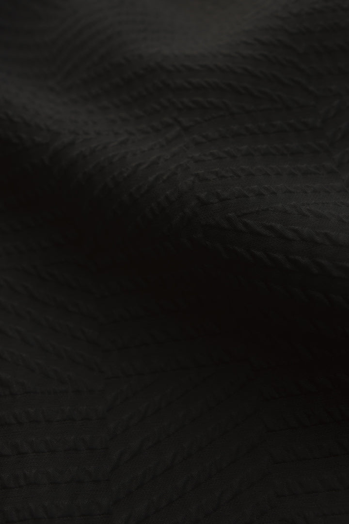 SENNA BLACK SILK JACQUARD SPAGHETTI STRAP DRESS