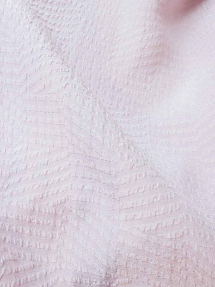LEPIDIUM LAVENDER SILK JAQUARD V-NECK TOP