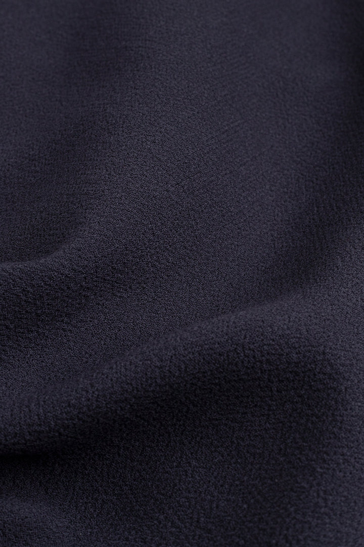 OLEANDRA NAVY BLUE WOOL JACKET WITH CRYSTAL EMBROIDERY