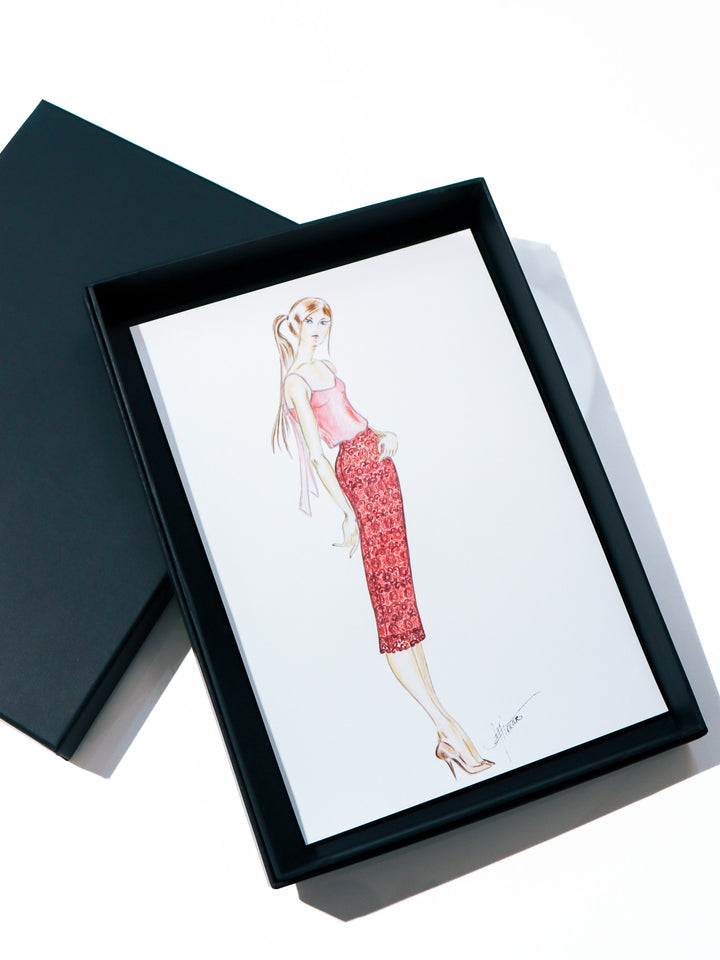FINE ART PRINT: RUBIA&ARIA FASHION SKETCH