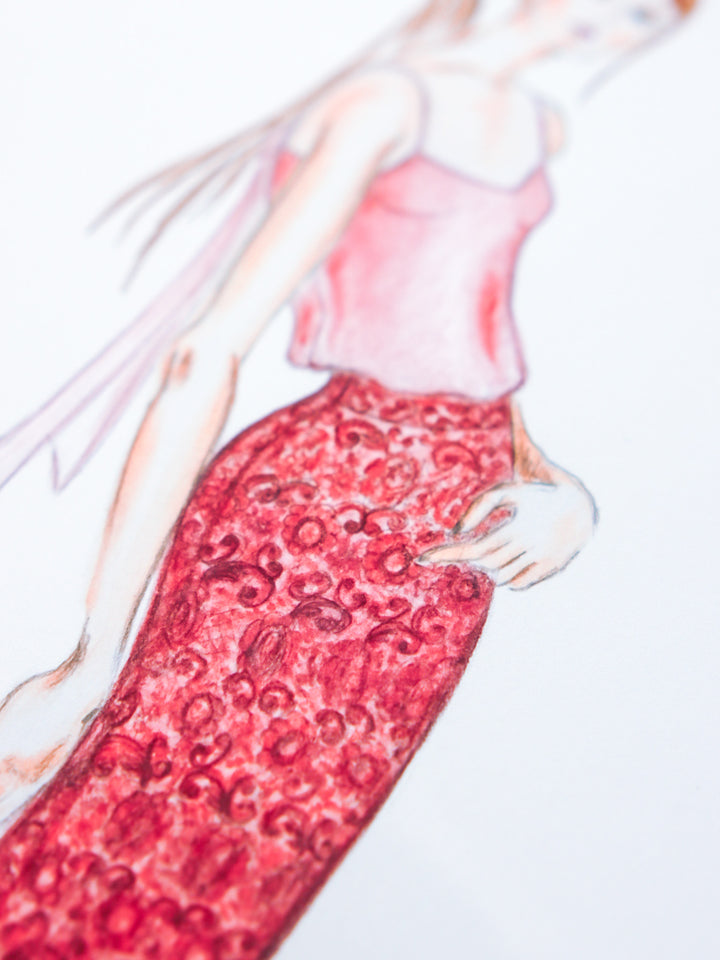 FINE ART PRINT: RUBIA&ARIA FASHION SKETCH