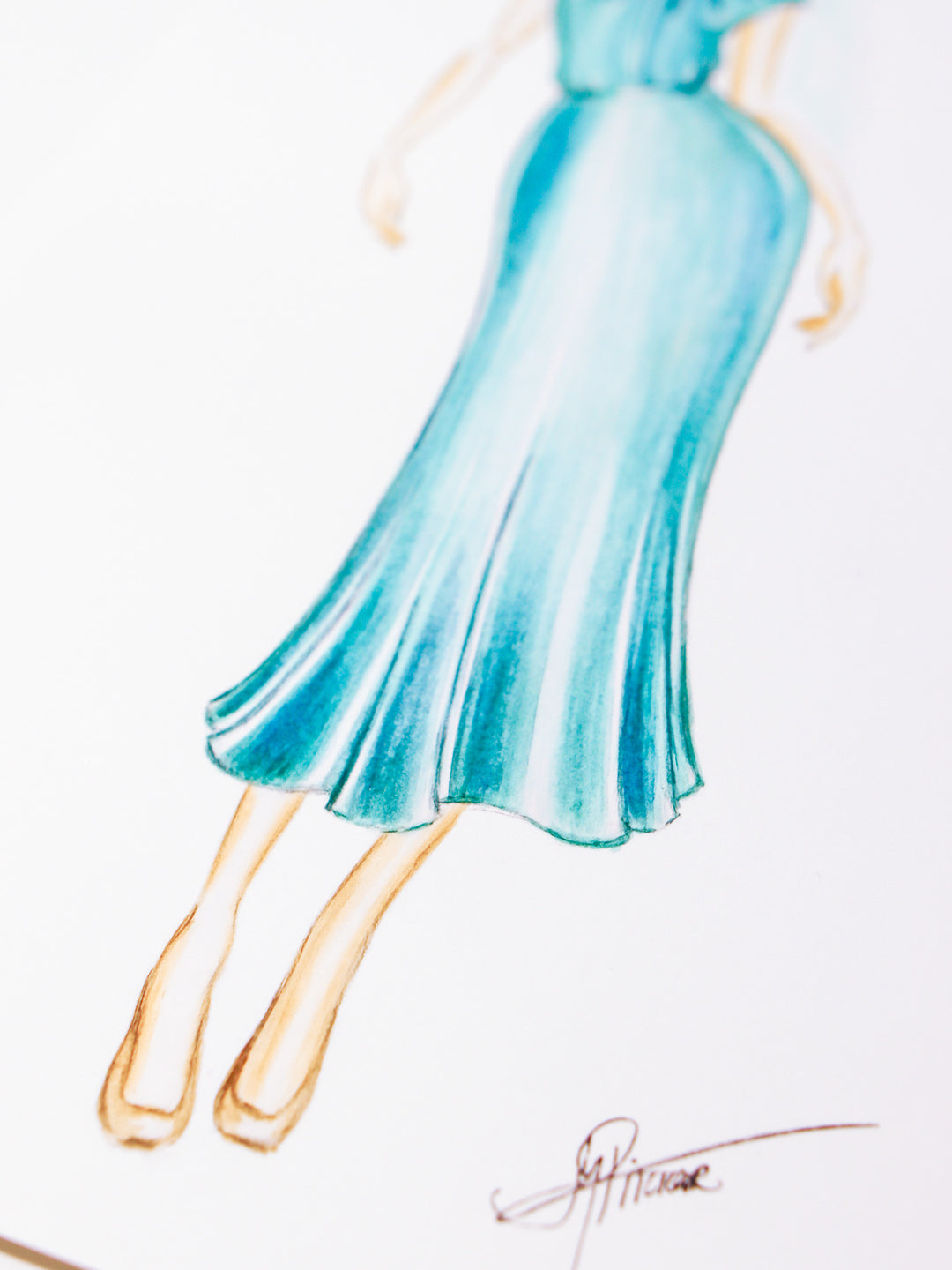 FINE ART PRINT: CLUSIA DRESS FASHION SKETCH