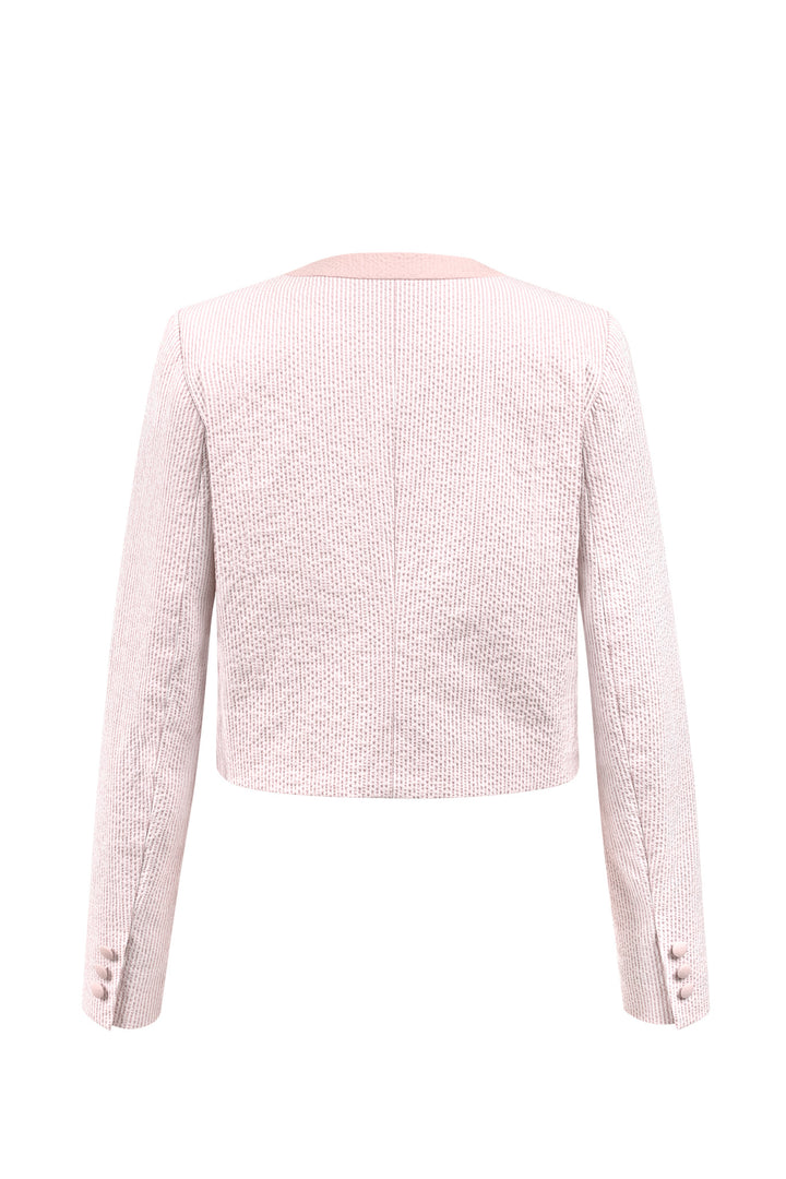 LESSERTIA STRIPED COTTON SEERSUCKER JACKET