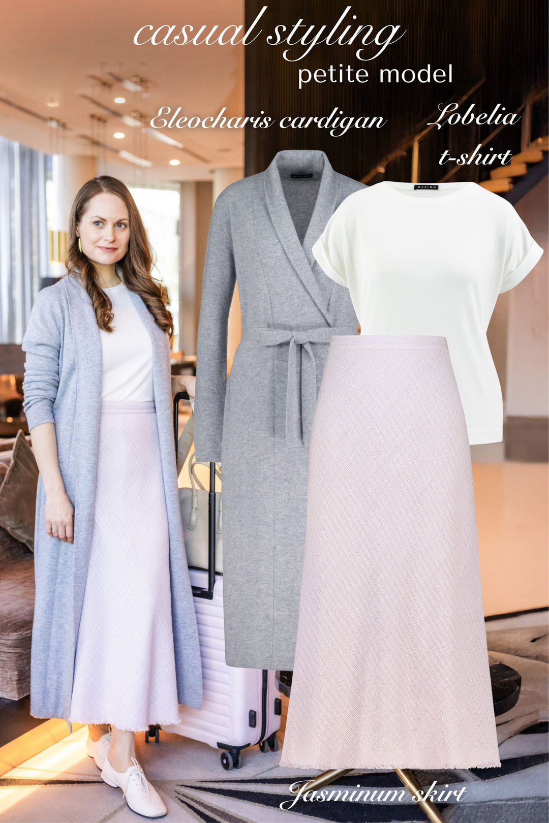 ELEOCHARIS LONG BLUEISH-GRAY CASHMERE CARDIGAN WITH BELT