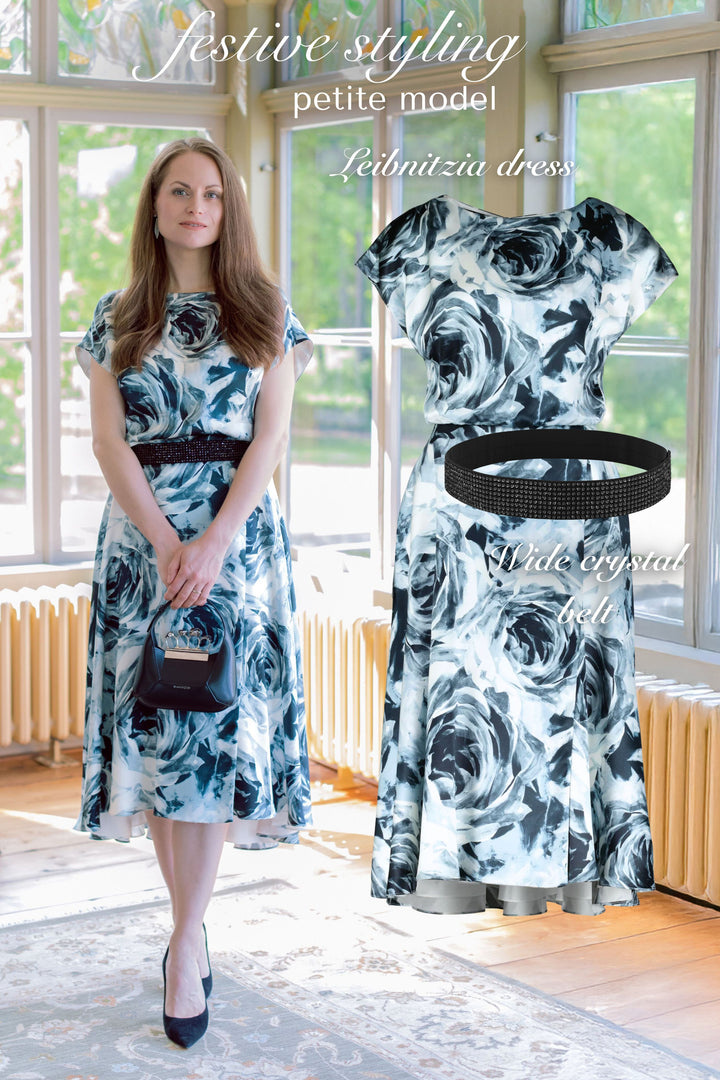 LEIBNITZIA ROSE SILK COCKTAIL DRESS