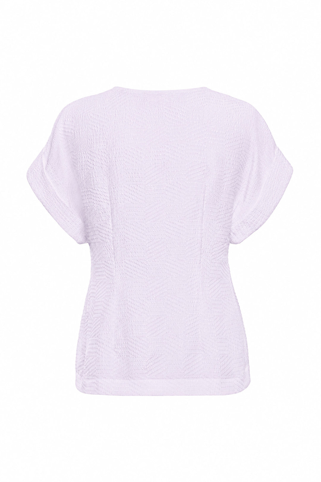 LEPIDIUM LAVENDER SILK JAQUARD V-NECK TOP
