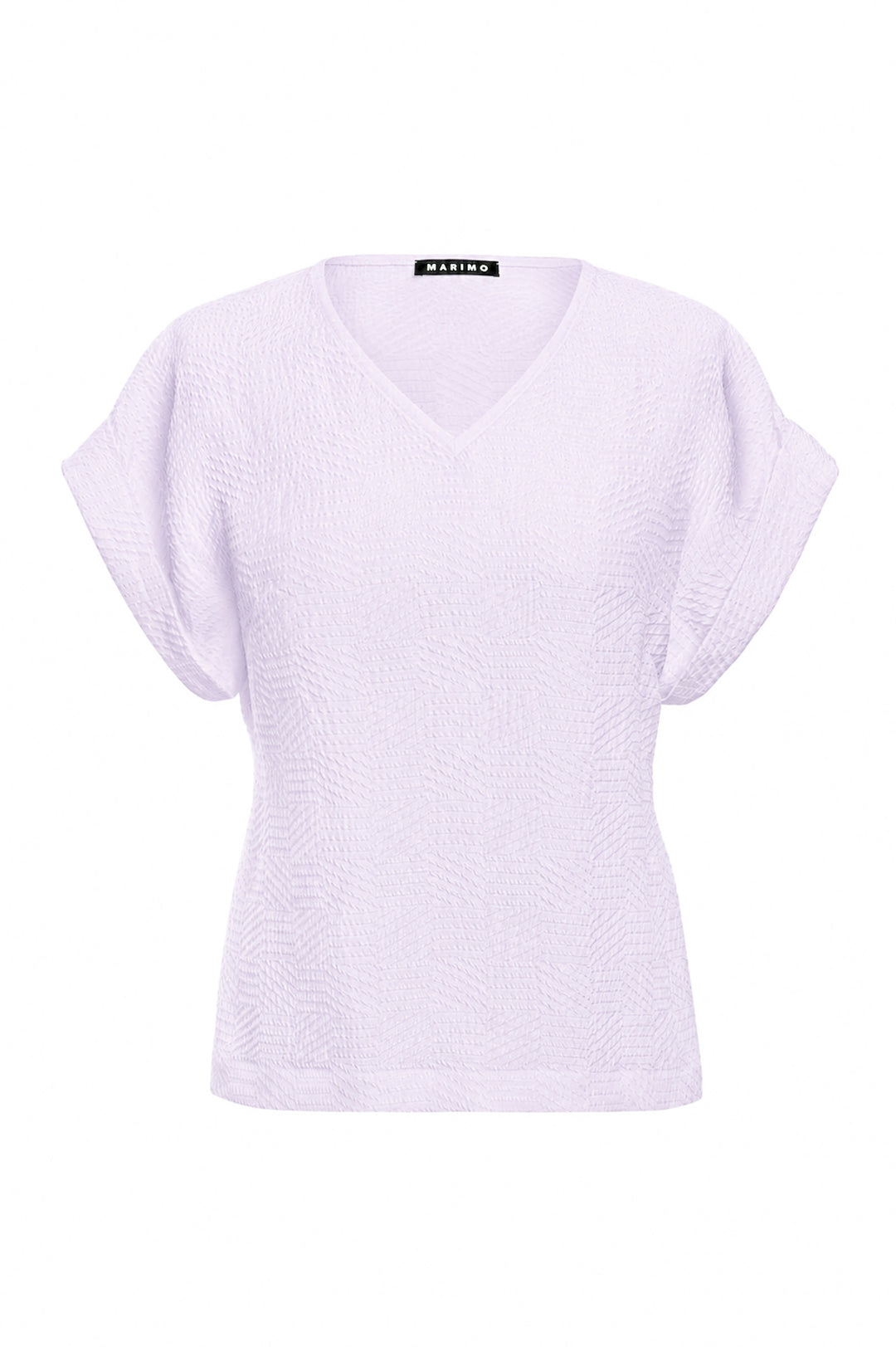 LEPIDIUM LAVENDER SILK JAQUARD V-NECK TOP