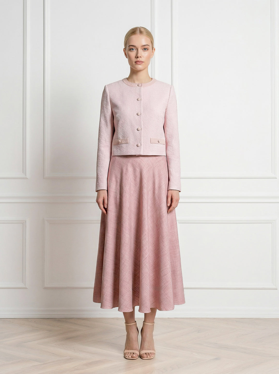 LESSERTIA STRIPED COTTON SEERSUCKER JACKET