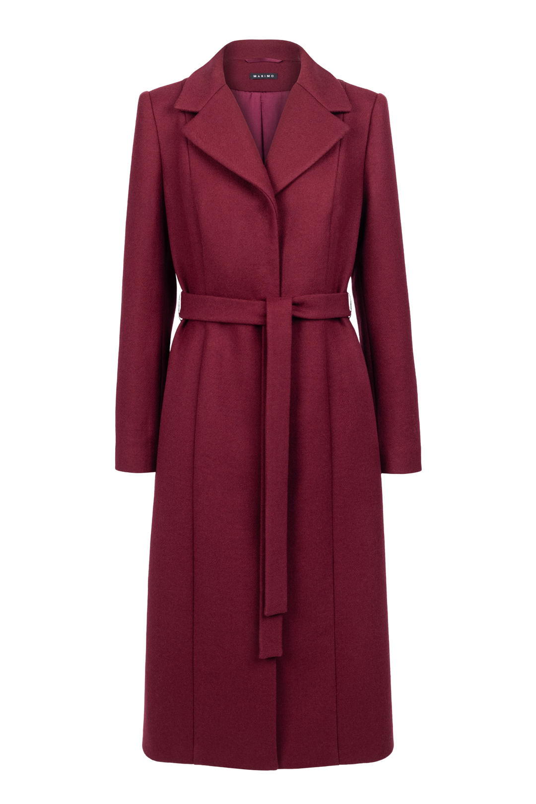 EPISCIA DEEP RED DOUBLE WOOL FLANNEL COAT