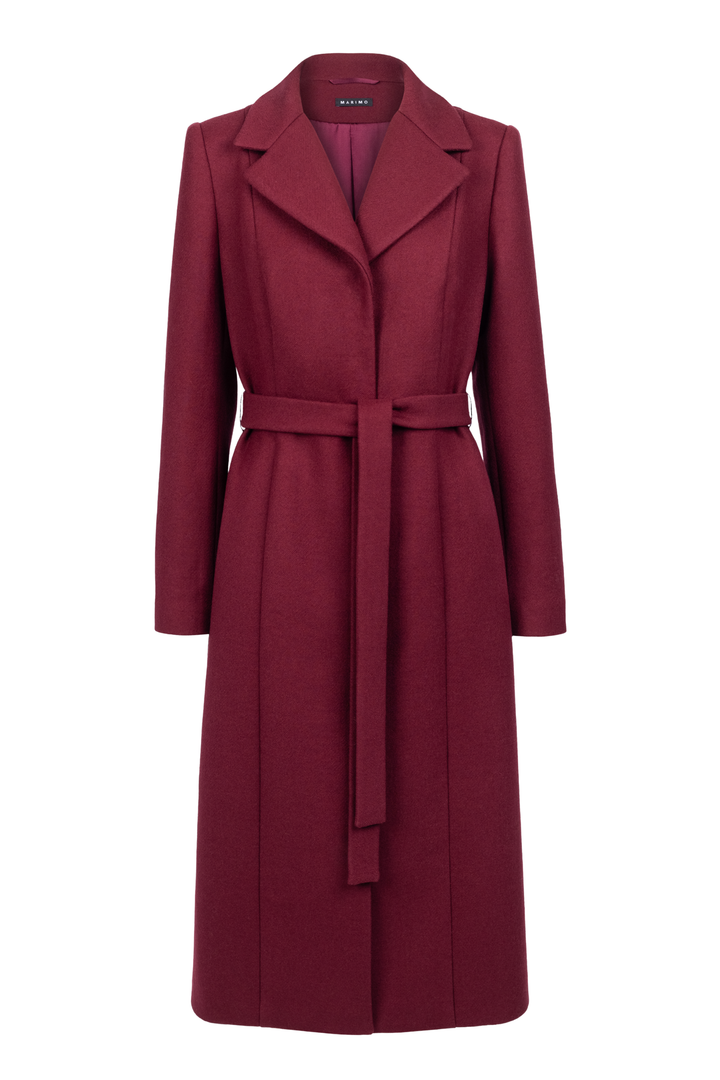 EPISCIA DEEP RED DOUBLE WOOL FLANNEL COAT