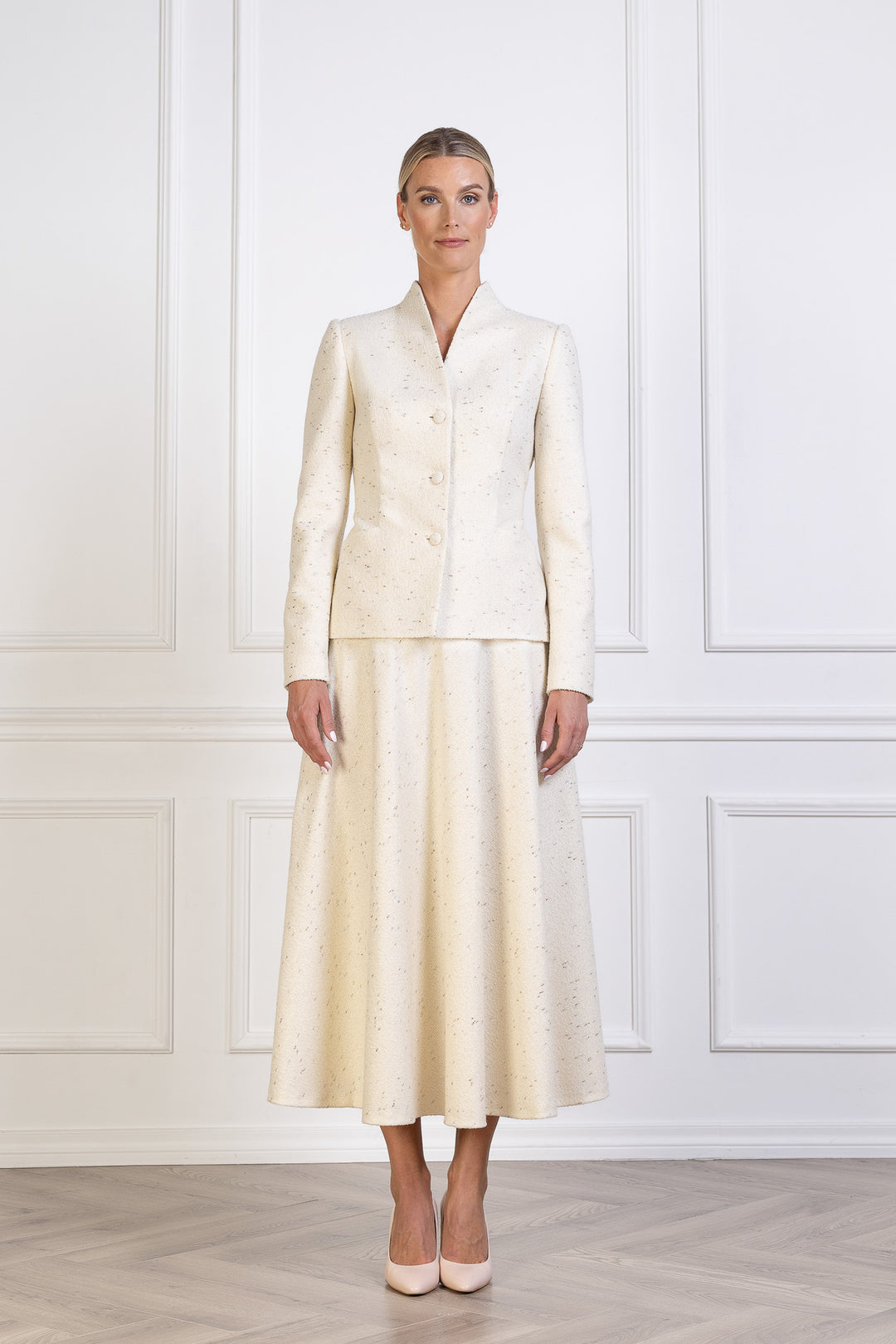 WRIGHTIA CREAM WOOL BLEND JACKET
